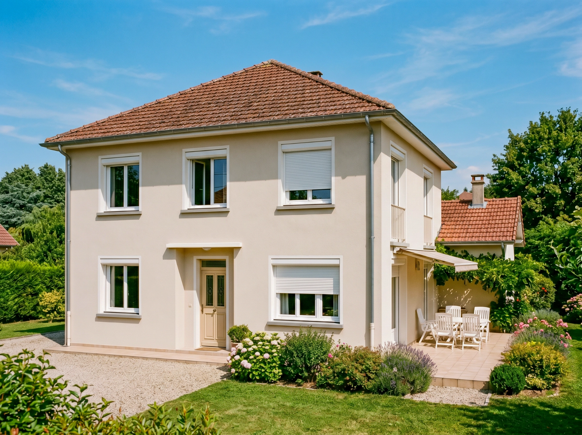 Façade avec isolation sous enduit